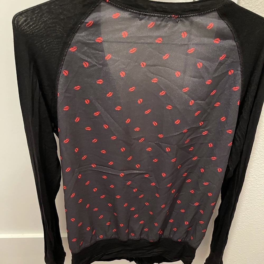 Anthropologie lips cardigan